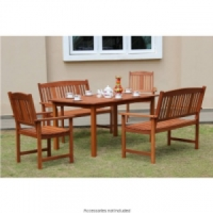 BMStores  Jakarta Wooden Patio Set 5pc