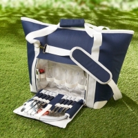BMStores  Picnic Bag with Dinnerware 27pc - Navy