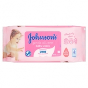 Johnsons Gentle All Over Baby Wipes 56pk £0.85