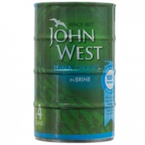 Poundstretcher  JOHN WEST TUNA CHUNKS IN BRINE 4 PACK