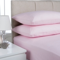 QDStores  Plain Dyed Single Bed Flat Sheet Pink