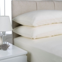 QDStores  Plain Dyed Pair Pillowcases Ivory