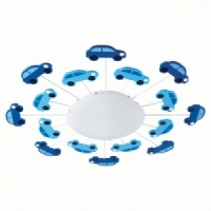 EGLO Childrens Ceiling Light Blue Cars