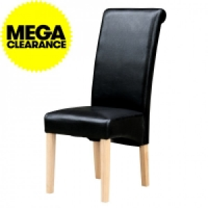 London Faux Leather Dining Chairs Black Set of 2 £83.99