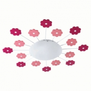 EGLO Childrens Ceiling Light Pink Flowers