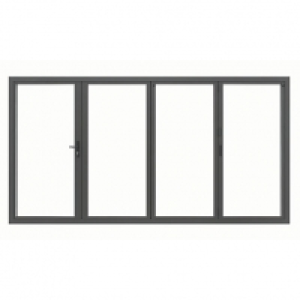 Jci Aluminium Folding Door Set Grey Left Opening 2090 x 3590