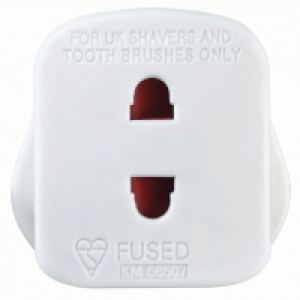Masterplug Shaver Adaptor 250V White