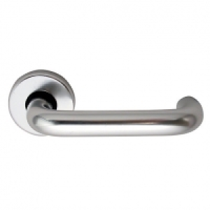 4FireDoors Roundbar Round Rose Lever Satin Stainless Steel 1