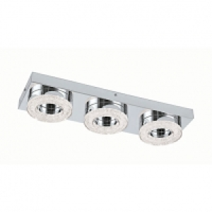 EGLO LED Round Ceiling 3-Light Chrome/Crushed Crystal &pound;59.99