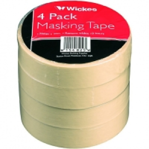 Wickes Masking Tape Cream 24mm x 50m 4 Pack