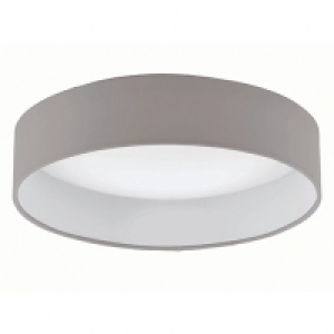 EGLO LED Ceiling Light Taupe/White Fabric