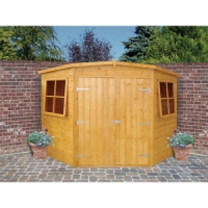 Wickes Double Door Timber Corner Shed - 7 x 7 ft