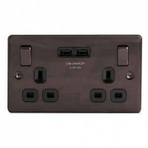 Wickes Black Nickel 13 Ampmp 2 Gang Switched Socket with 2 x £17.99