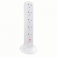 Wickes  Masterplug 10 Socket 1m Power Tower with Surge Protection an