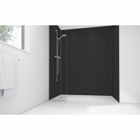 Wickes  Wickes Black Matte Acrylic 1200 x 900 3 Sided Shower Panel K