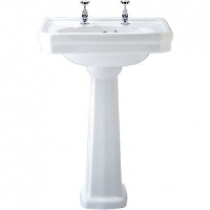 Wickes  Wickes Hamilton Basin (No Upstand) with Full Pedestal 630mm