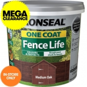 Ronseal Fence Life One Coat Medium Oak 9L £5.99