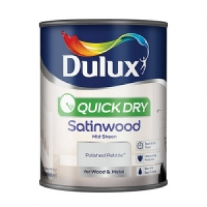 Wickes  Dulux Quick Dry Satinwood Polished Pebble 750ml