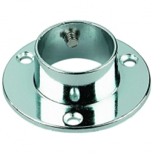 Wardrobe Rail Retaining Socket Chrome 25mm 2 Pack Interior