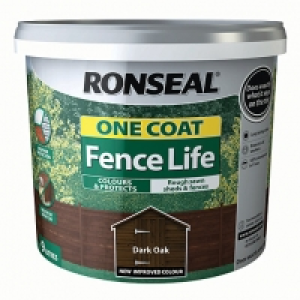 Ronseal One Coat Fence Life Dark Oak 9L &pound;10.39