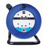 Wickes  Masterplug 4 Socket 30m Open Cable Reel with Thermal Cutout 