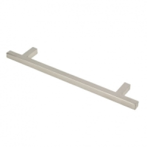 Wickes Square T Bar Handle Satin Nickel 160mm 2 Pack