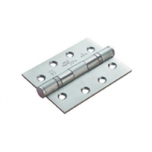 Wickes  4FIREDOORS Ball Bearing Hinges Satin Steel 102 x 76 x 3mm PK