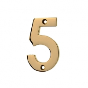 Wickes Door Number 5 Brass Plated £3.25