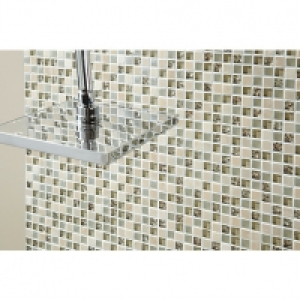 Wickes Ivory Glass & Stone 1.5 x 1.5 Mosaic 30 x 30cm