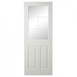 Wickes 6 Light Internal Moulded Door White Glazed Primed Gra