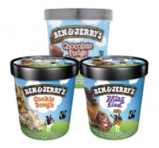 Ben & Jerrys Cookie Dough, Phish Food, Chocolate Fudge Brown £2.50