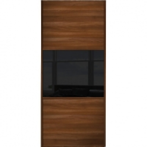 Wickes Sliding Wardrobe Door Wideline Walnut Panel & Black G
