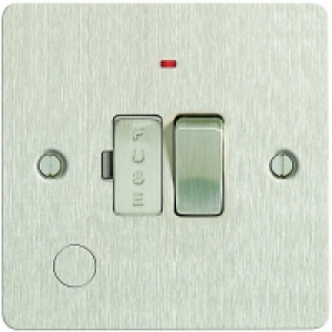 Wickes 13A Switched Fused Socket + LED Screwed Flat Plate Br