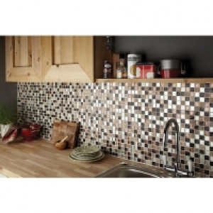 Wickes Autumn Glass & Stone 2.5 x 2.5 Mosaic 30 x 30cm