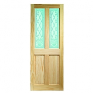 Wickes Skipton Internal Softwood Door Clear Pine Glazed 4 Pa