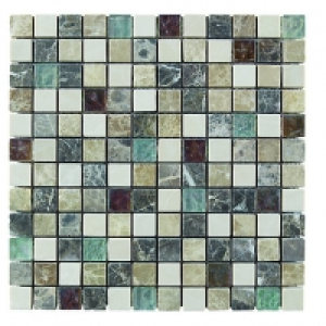 Wickes Emperador Brown & Cream Tumbled Stone Mix Mosaic Tile &pound;12.49