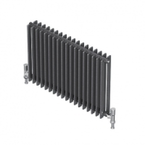 QRL Adagio Horizontal Designer Radiator - Gunmetal 400 x 161