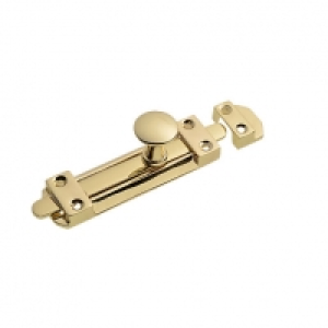 Wickes Heavy Duty Flat Bolt Polished Brass Finish 100mm £9.29