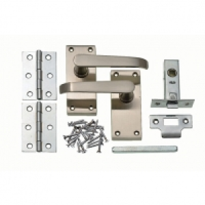 Wickes  Wickes Toronto Victorian Straight Latch Handles Pair Set Sat