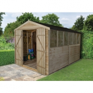 Wickes Apex Overlap Pressure Treated Double Door Shed 8 x 12