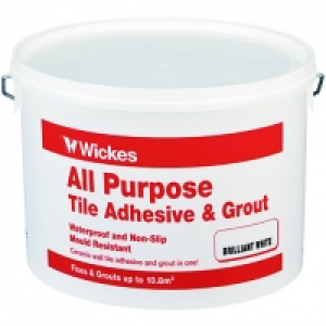 Wickes All Purpose Wall Tile Adhesive & Grout White 10L £26.99