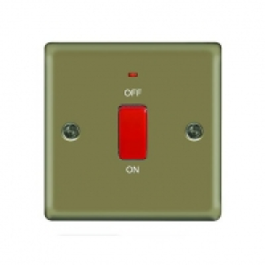 Wickes 45A Cooker Switch 1 Gang Pearl Nickel Raised Plate £15.49
