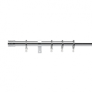 16/19mm Extendable Stud Curtain Pole 120-210cm Chrome