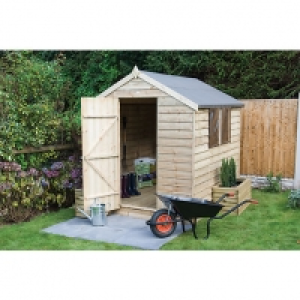Wickes Apex Overlap Pressure Treated Shed 6 x 8 ft - with As