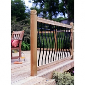 Wickes  Wickes Tuscany Deck Railing Kit 952 x 1816mm Black