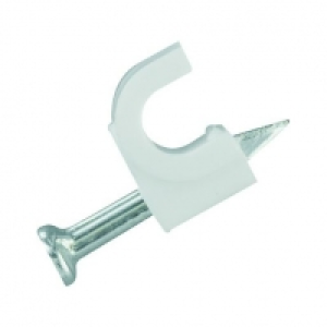Wickes Round Cable Clips White 5mm 50 Pack