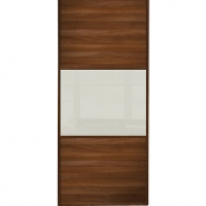 Wickes  Wickes Sliding Wardrobe Door Wideline Walnut Panel & Soft Wh