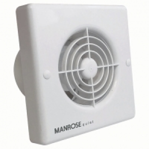 Manrose Quiet Bathroom Fan with Timer 100mm White QF100T
