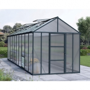 Palram Glory Anthracite Metal Apex Greenhouse - 8 x 20