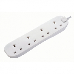 Masterplug 4 Socket 3m Extension Lead with Wall Fixing 10A W